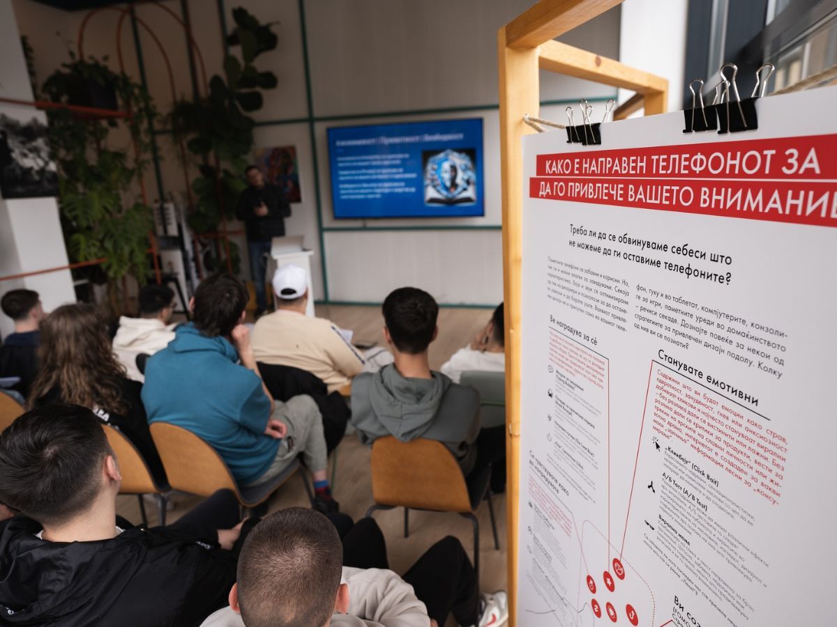 Students at a  workshop. Photo courtesy of Macedonian Institute for Media, 2024